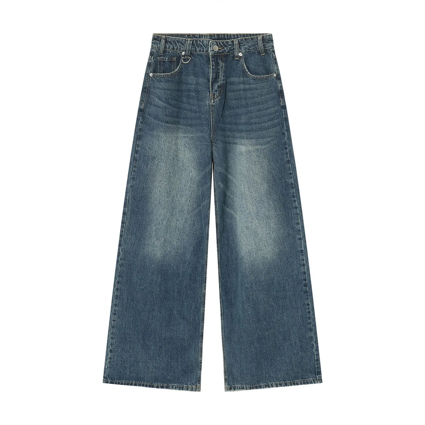 Vintage Camouflage Wide-Leg Jeans  Blue XS  - VONVEX