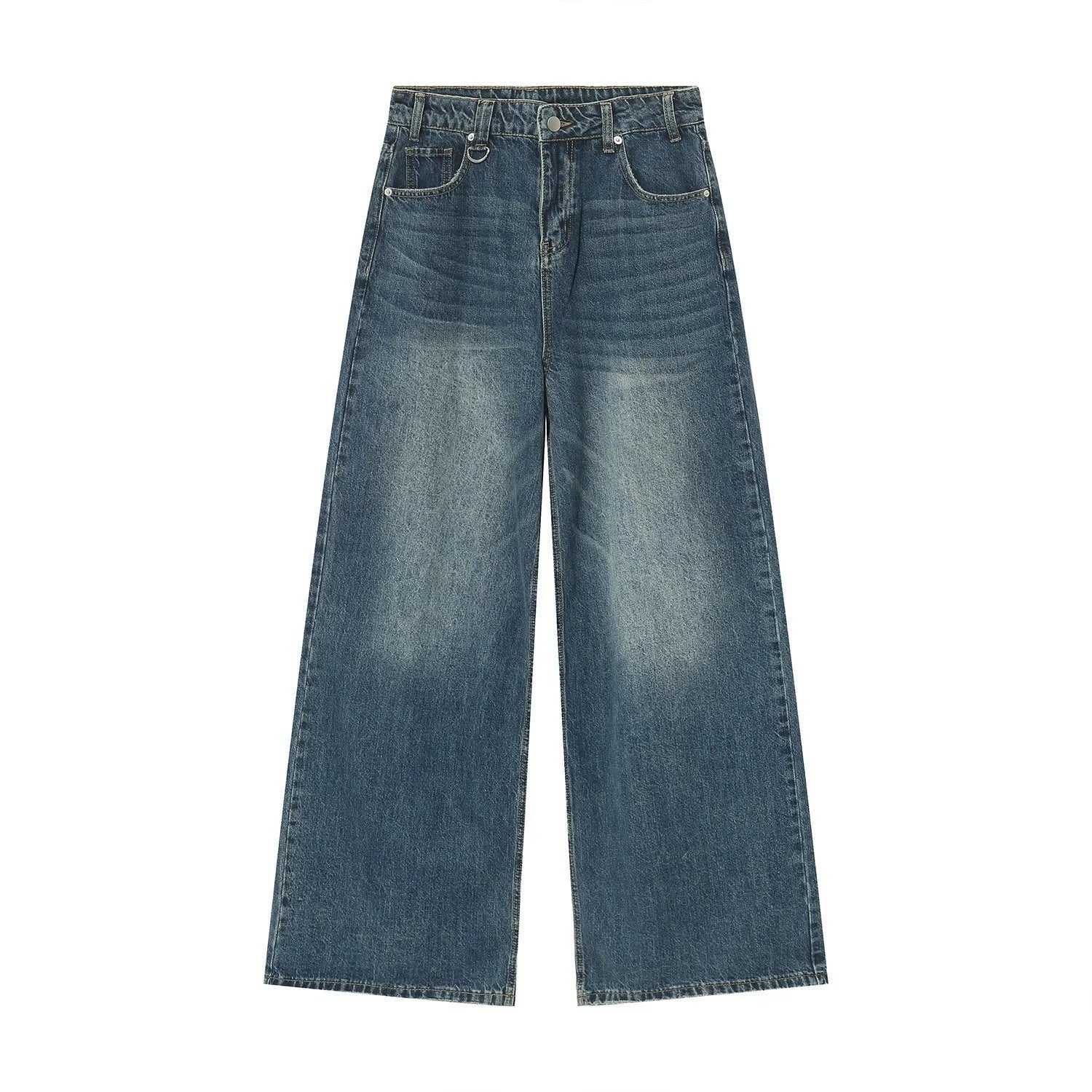 Vintage Camouflage Wide-Leg Jeans  Blue XS  - VONVEX