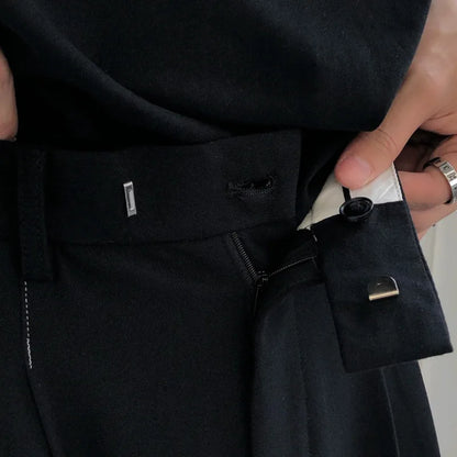 Straight Wide-Leg Pants     - VONVEX