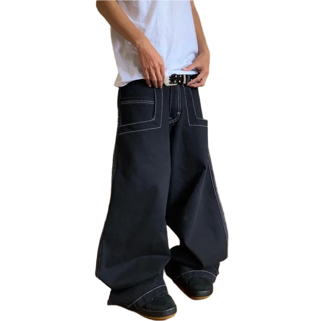 Vintage Y2K High Waist Cargo Jeans     - VONVEX