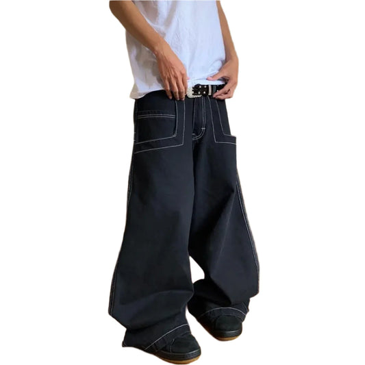 Vintage Y2K High Waist Cargo Jeans     - VONVEX