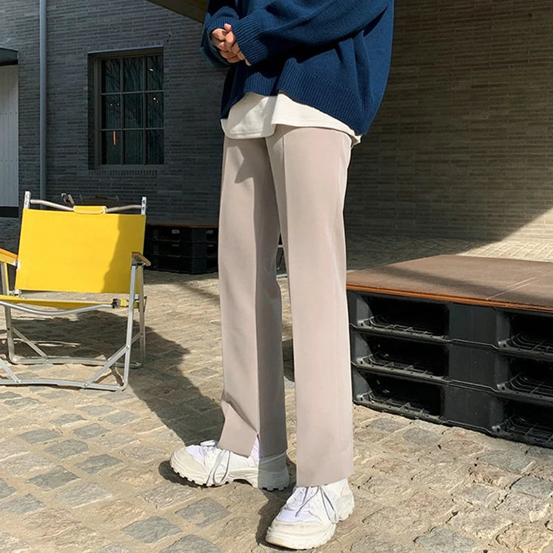 Straight Fit Casual Normal Pants     - VONVEX