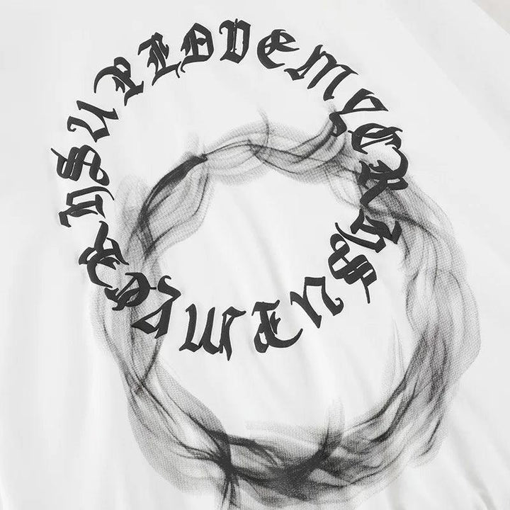 Retro Letters Shadow Y2K Hoodie     - VONVEX