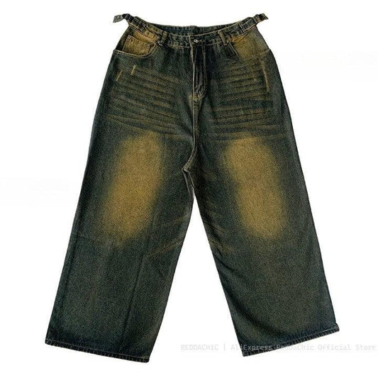 Y2K Wide Leg Baggy Jeans     - VONVEX