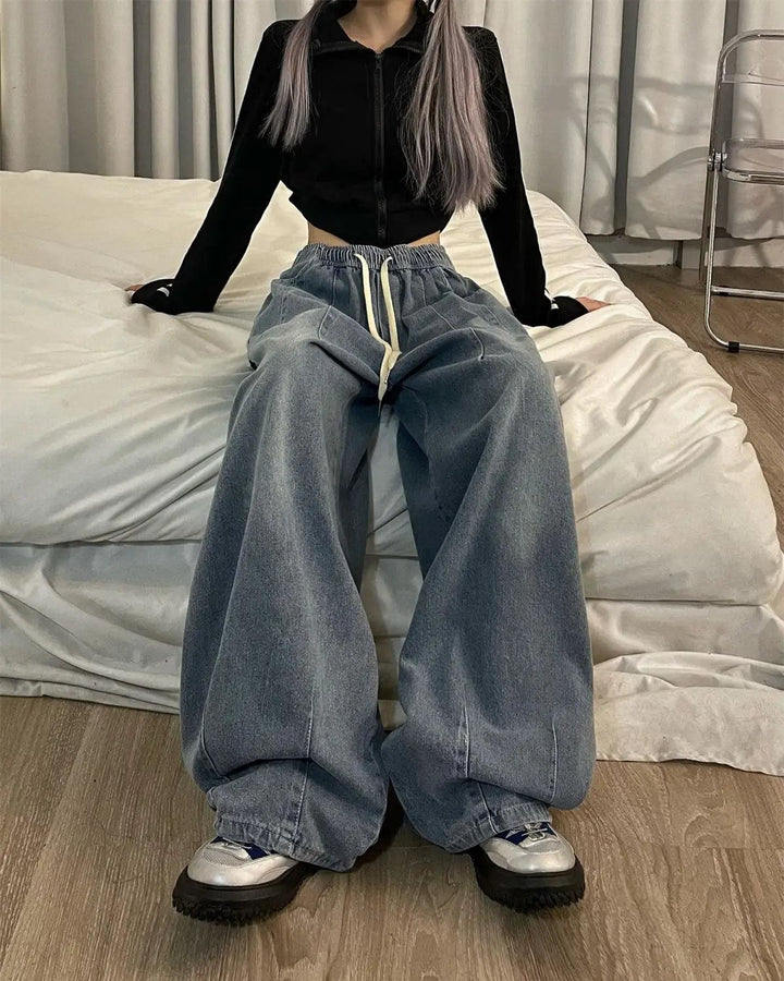 Vintage Y2K Wide Leg Jeans     - VONVEX