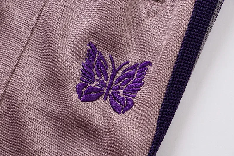 Y2k Butterfly Drift Striped Sweatpants     - VONVEX