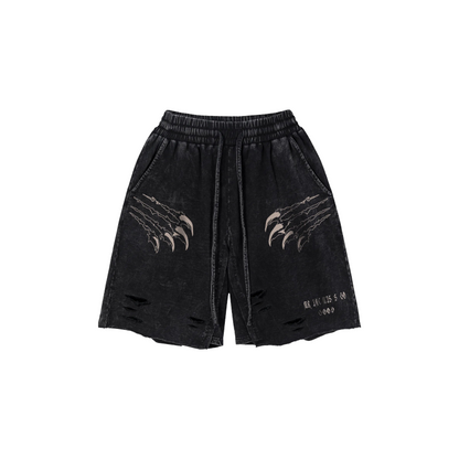 Tiger Claw Ripped Shorts     - VONVEX