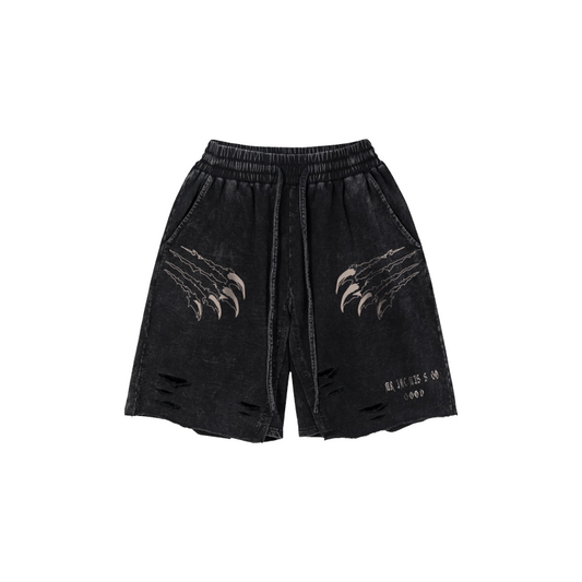 Tiger Claw Ripped Shorts     - VONVEX