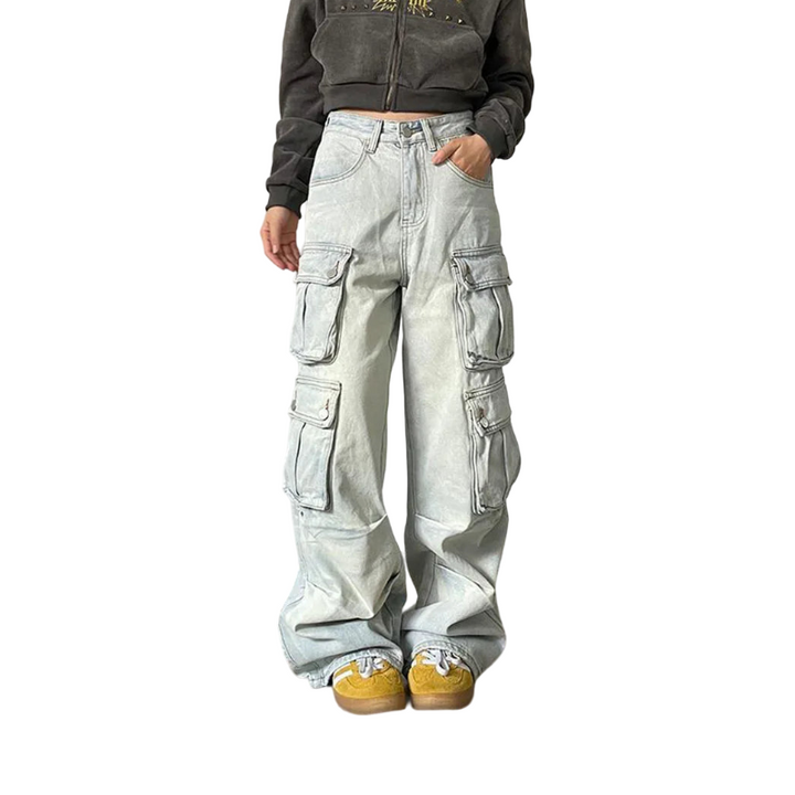 Y2K High-Waisted Women's Baggy Cargo bottom    - VONVEX