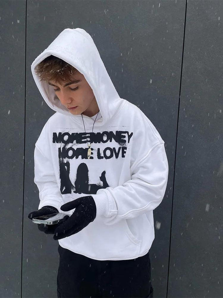 Y2K More Money More Love Hoodie     - VONVEX