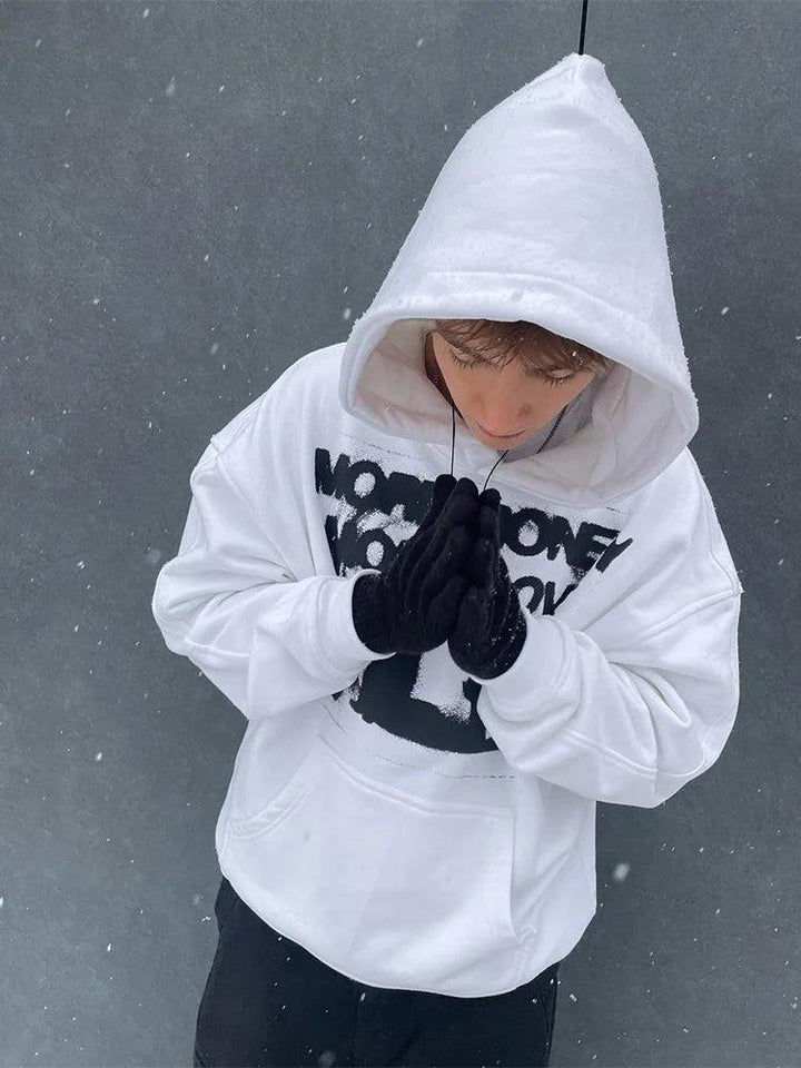 Y2K More Money More Love Hoodie     - VONVEX