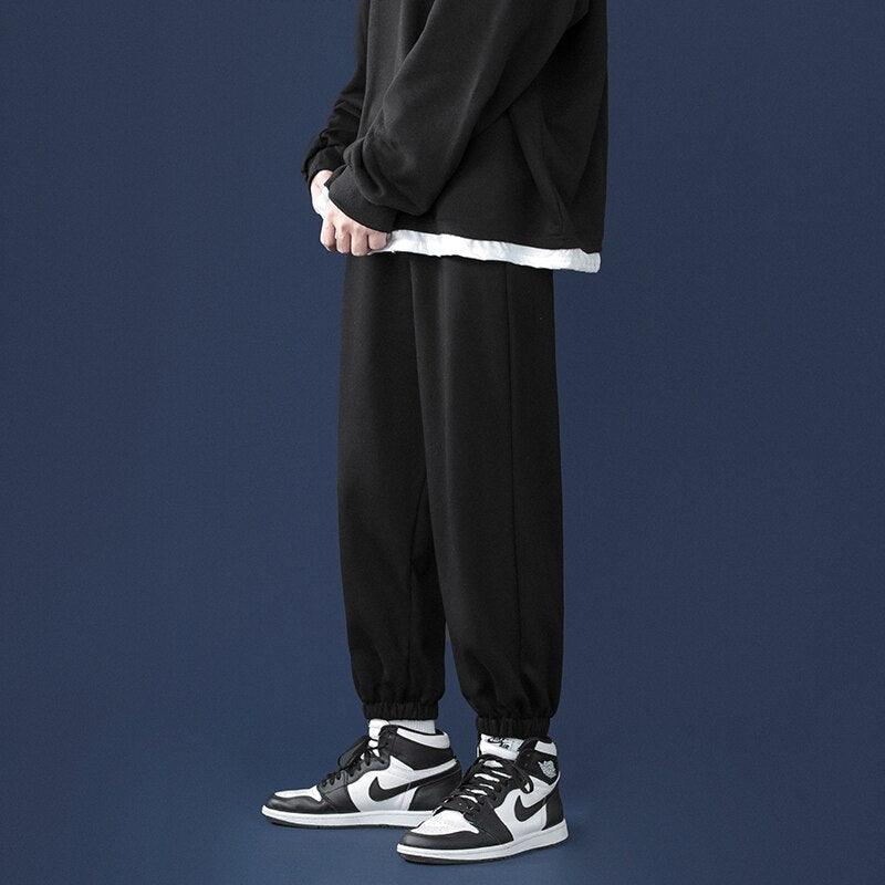 Autumn Wide-leg Sweatpants  Black Asia S (42.5-50kg)  - VONVEX