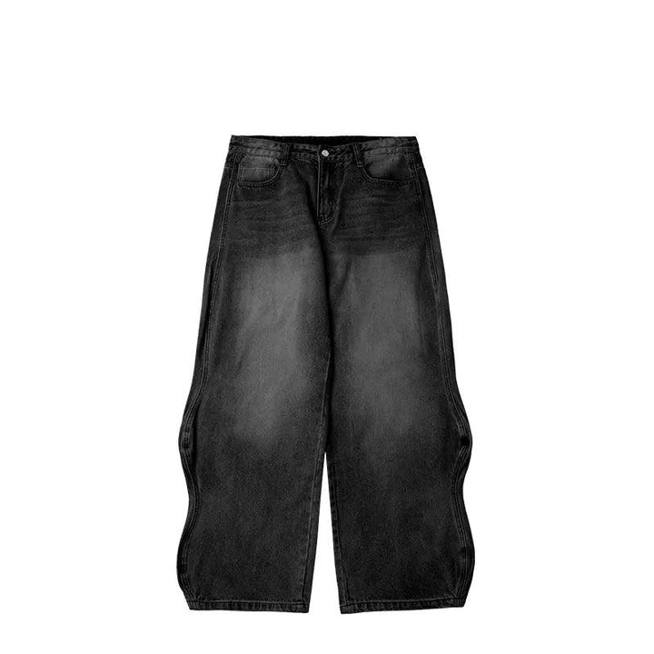 Baggy Wide Leg Boyfriend Jeans bottom Black 26  - VONVEX