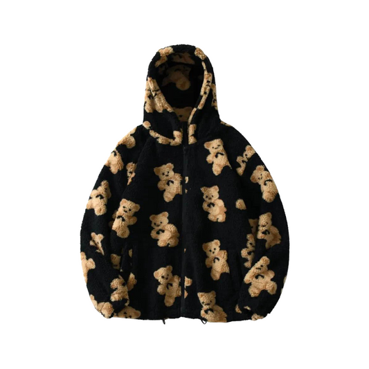 Floating Bears Fleece Hooded Jacket     - VONVEX