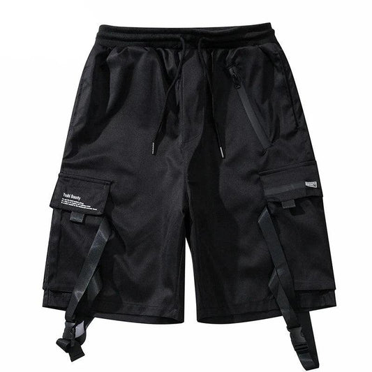 Black Military Cargo Shorts     - VONVEX