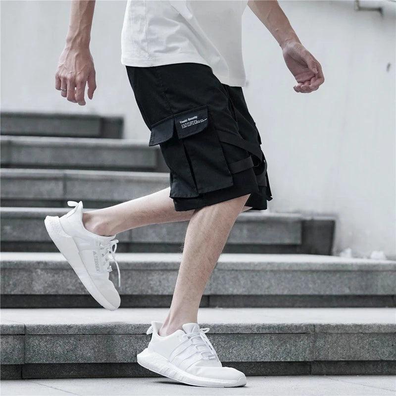 Black Military Cargo Shorts     - VONVEX