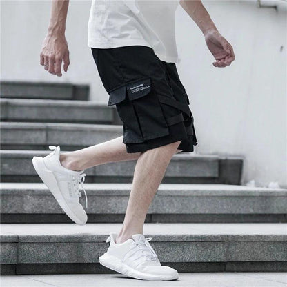 Black Military Cargo Shorts     - VONVEX
