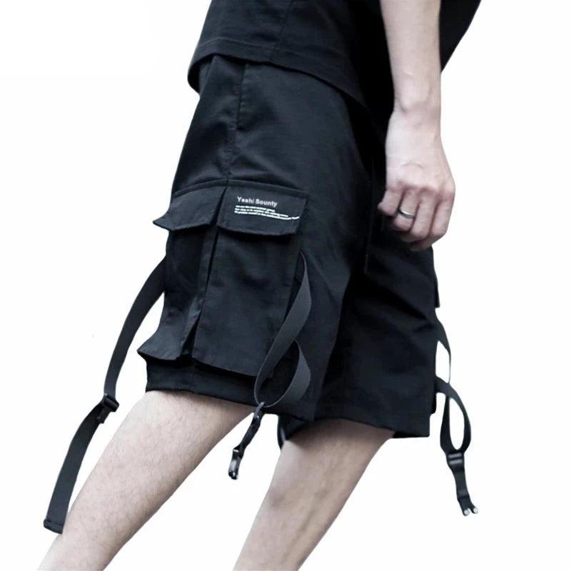 Black Military Cargo Shorts     - VONVEX