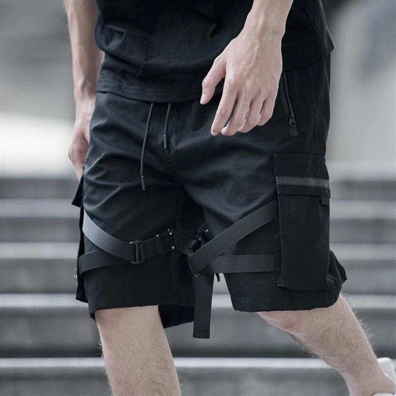 Black Military Cargo Shorts     - VONVEX
