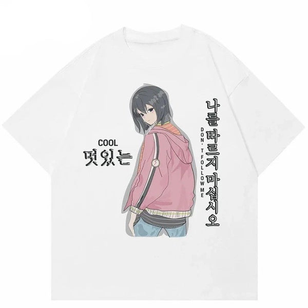 Y2K Cartoon Girl Graphic Casual T Shirt  S   - VONVEX