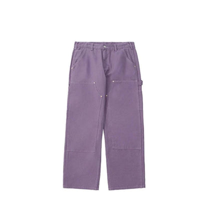 Candy Color Straight Leg Cargo Pant  Purple 26  - VONVEX