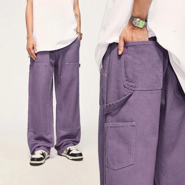 Candy Color Straight Leg Cargo Pant     - VONVEX