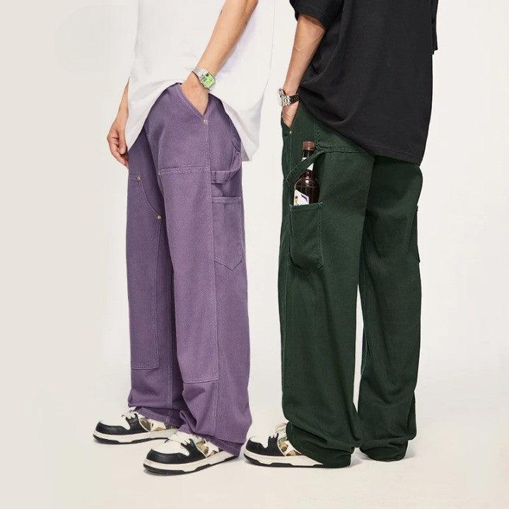 Candy Color Straight Leg Cargo Pant     - VONVEX
