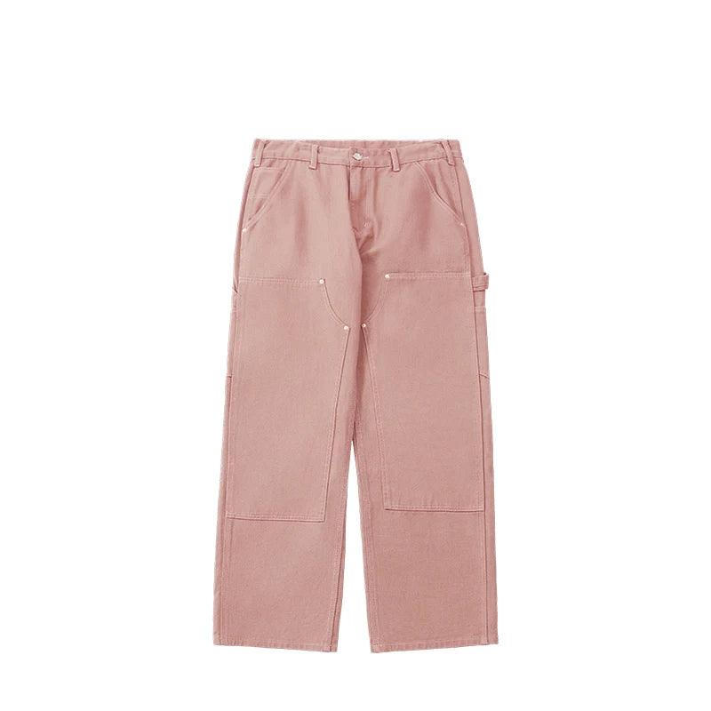 Candy Color Straight Leg Cargo Pant  Pink 26  - VONVEX