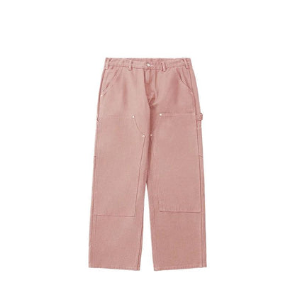 Candy Color Straight Leg Cargo Pant  Pink 26  - VONVEX