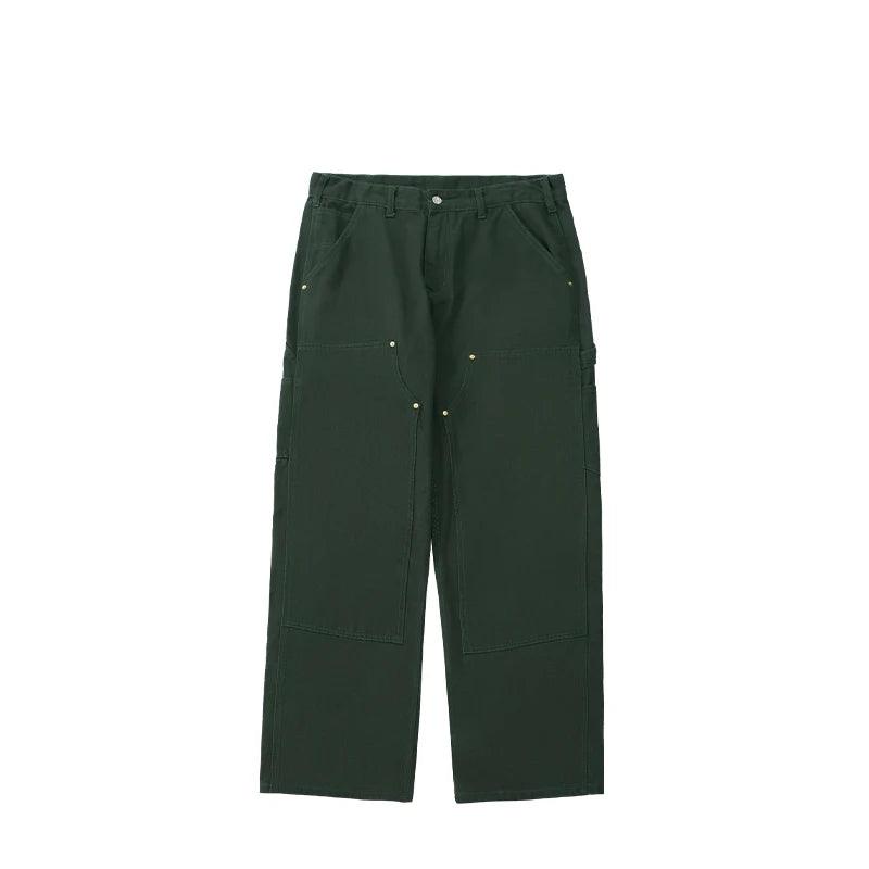 Candy Color Straight Leg Cargo Pant  Dark green 26  - VONVEX