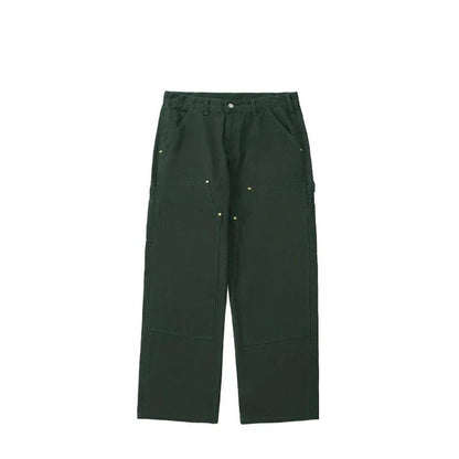 Candy Color Straight Leg Cargo Pant  Dark green 26  - VONVEX