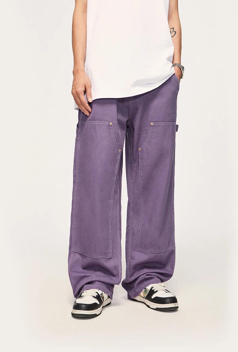 Candy Color Straight Leg Cargo Pant     - VONVEX