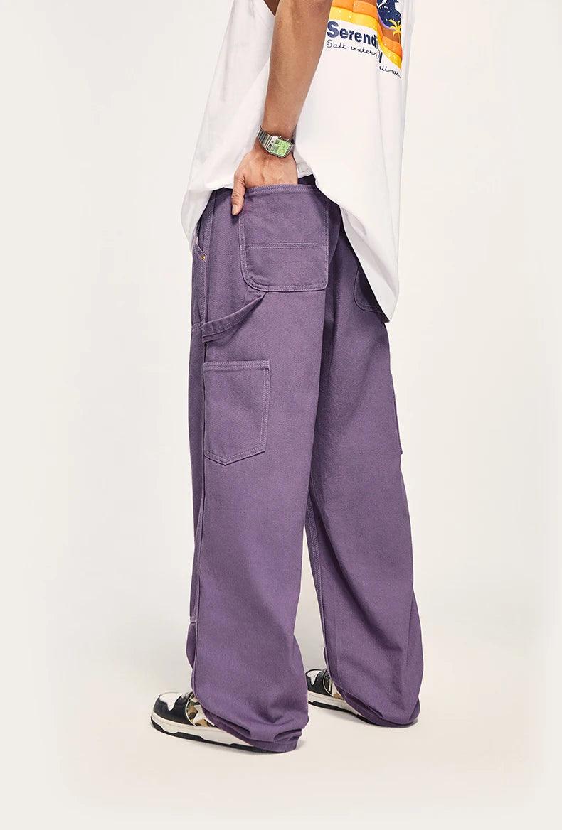 Candy Color Straight Leg Cargo Pant     - VONVEX