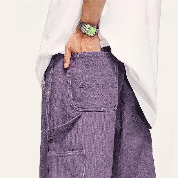 Candy Color Straight Leg Cargo Pant     - VONVEX