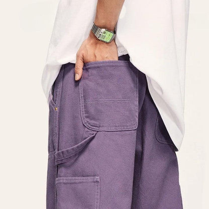 Candy Color Straight Leg Cargo Pant     - VONVEX
