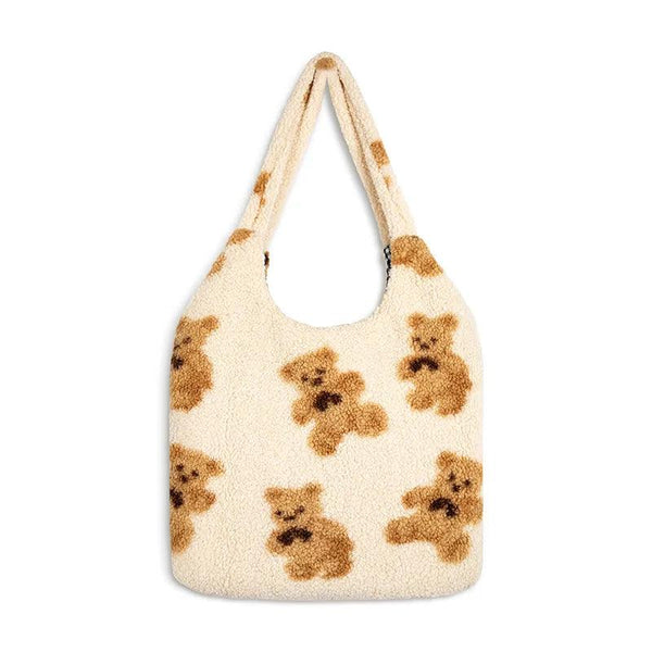 Canvas Tote Fabric Handbag  Bears Beige   - VONVEX