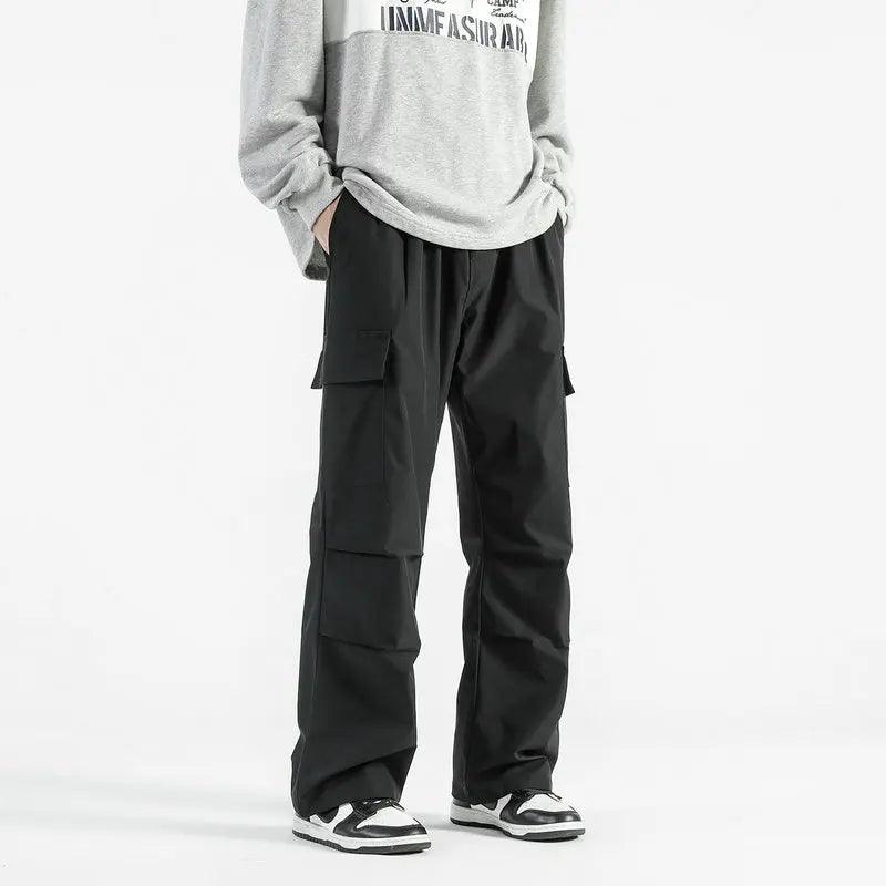 Casual Elastic Waist Cargo Pant  Black 3 S  - VONVEX