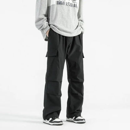Casual Elastic Waist Cargo Pant  Black 3 S  - VONVEX