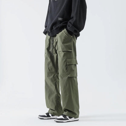 Casual Elastic Waist Cargo Pant     - VONVEX