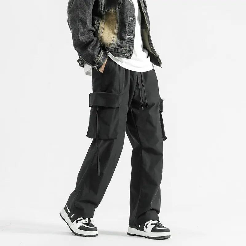 Casual Elastic Waist Cargo Pant  Black 1 S  - VONVEX