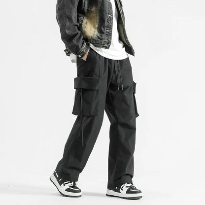 Casual Elastic Waist Cargo Pant  Black 1 S  - VONVEX