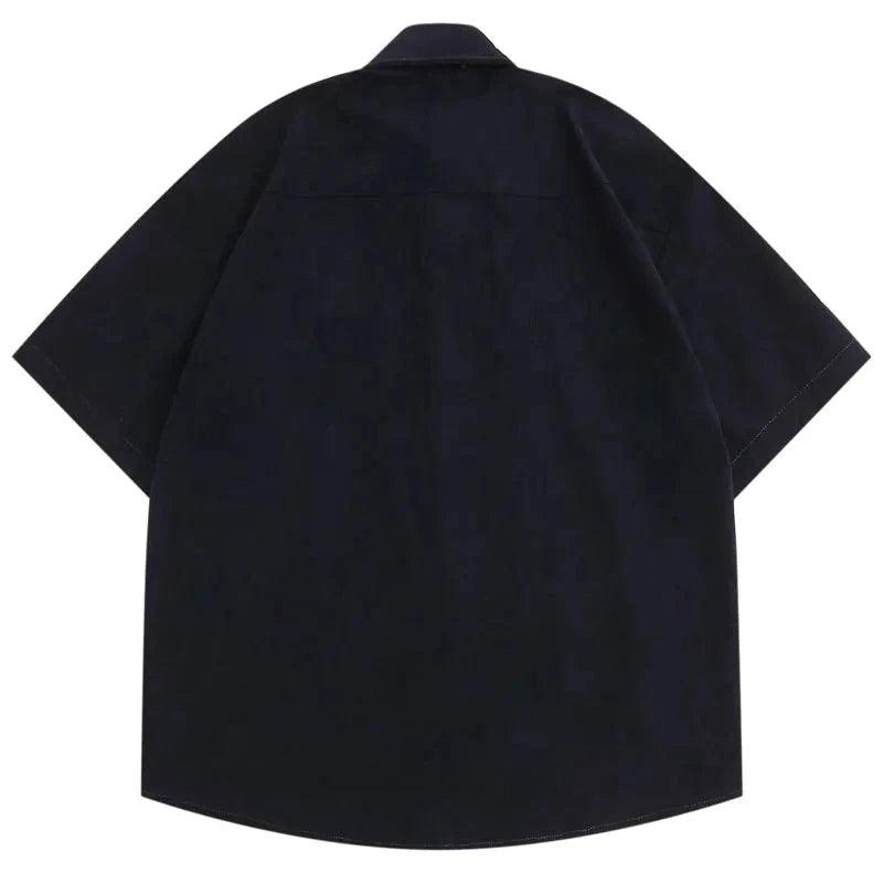 Casual Embroidery Floral Shirt     - VONVEX