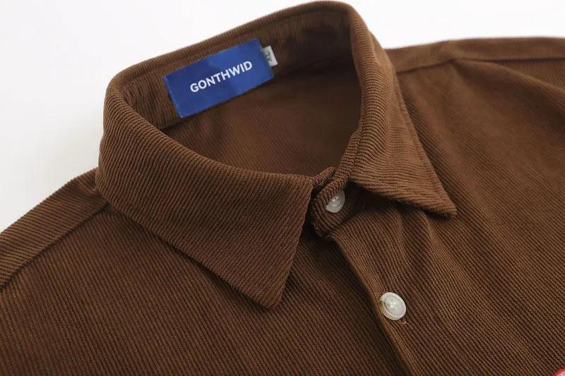 Casual Embroidery Floral Shirt     - VONVEX