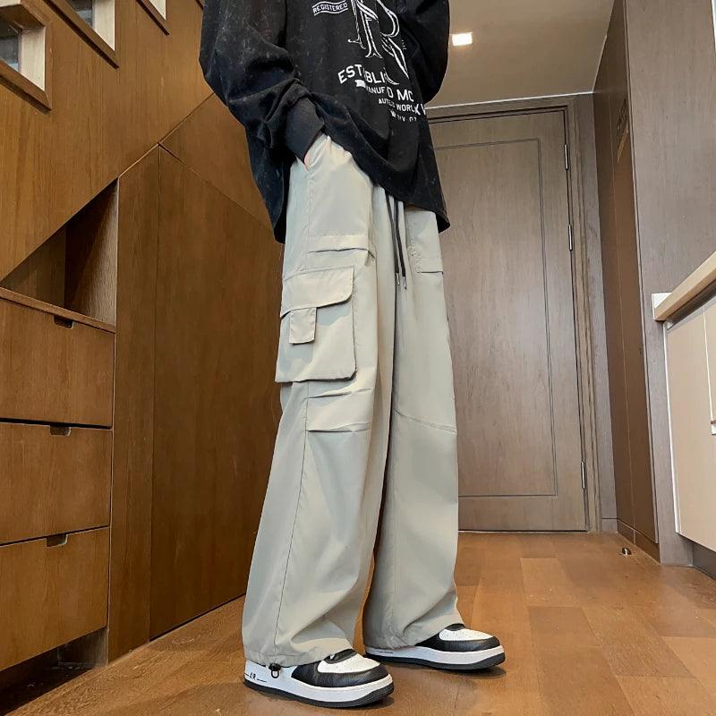 Casual Lightweight Cargo Pant  Grey Green M  - VONVEX
