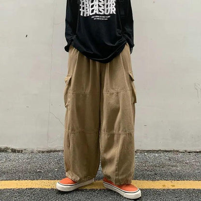 Casual Oversize Cargo Pant  Khaki Chinese Size L  - VONVEX