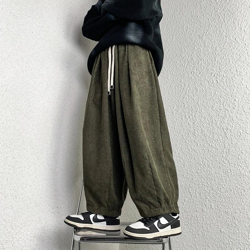 Casual Solid Oversize Harem Pant     - VONVEX