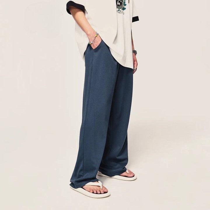 Casual Straight Wide Leg Pant  Blue S  - VONVEX