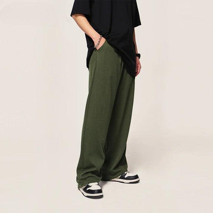 Casual Straight Wide Leg Pant  Army Green S  - VONVEX