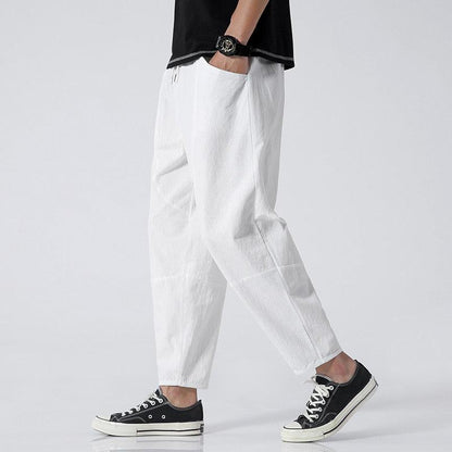 Cotton Casual Pants  White M  - VONVEX
