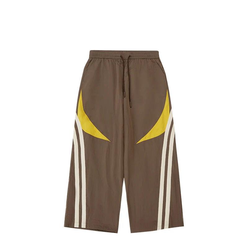Elastic Waist Wide-leg Pant  Brown S  - VONVEX